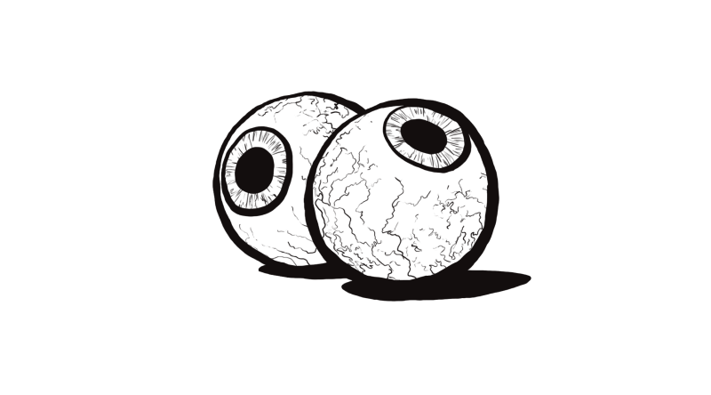 a pair of eyeballs sitting next to each other